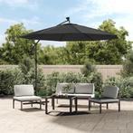vidaXL Zweefparasol met LED-verlichting stalen paal 300 cm, Tuin en Terras, Verzenden, Nieuw, 1 tot 2 meter, Zweefparasol