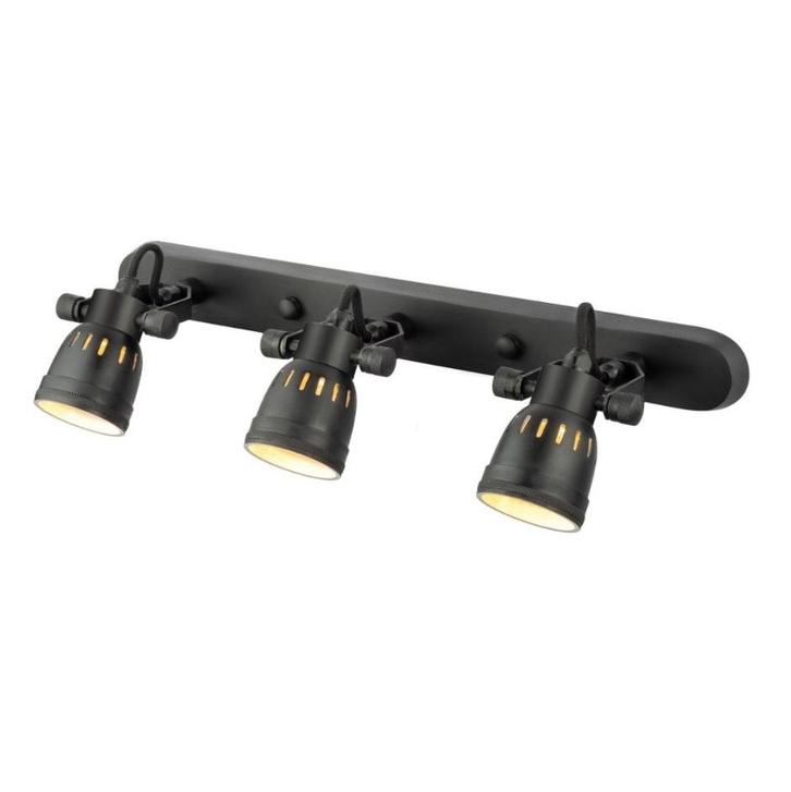 Opbouwspot Indigo Triple Antiek Zwart Binnenverlichting, Huis en Inrichting, Lampen | Spots, Verzenden