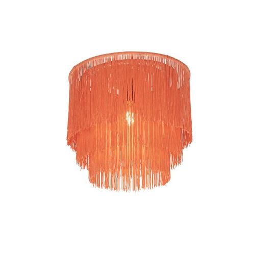 Oosterse plafondlamp goud roze kap met franjes - Franxa, Huis en Inrichting, Lampen | Overige