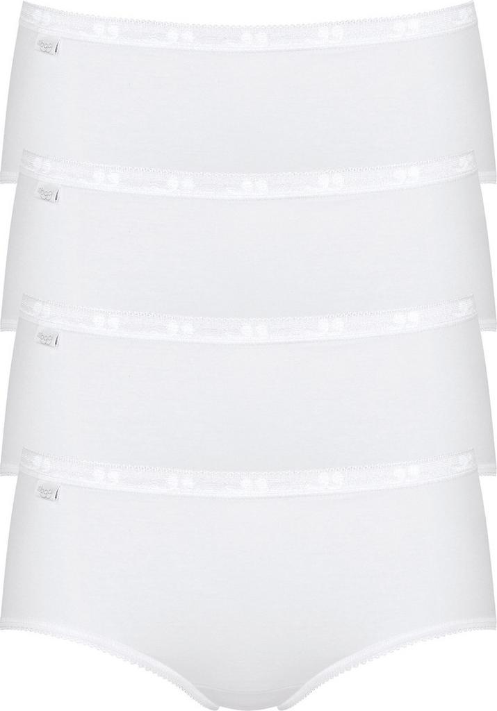 sloggi - Maat 42 Basic+ Dames Midi slip - 4-pack - Wit, Kleding | Dames, Ondergoed en Lingerie, Verzenden