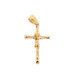Gouden hanger van een kruis met corpus (religieus), Ophalen of Verzenden, Gebruikt, Goud, Overige merken