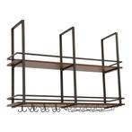 Wijnrek Hubro zwart en walnootkleurig 120x30x85 cm [en.casa], Huis en Inrichting, Woonaccessoires | Wijnrekken, Verzenden, Nieuw