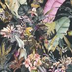 Profhome 381761-GU Dieren patroon behang jungle mat zwart, Verzenden