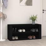 vidaXL Schoenenrek 100x35x45 cm bewerkt hout zwart, Huis en Inrichting, Kasten | Schoenenrekken, Verzenden, Nieuw