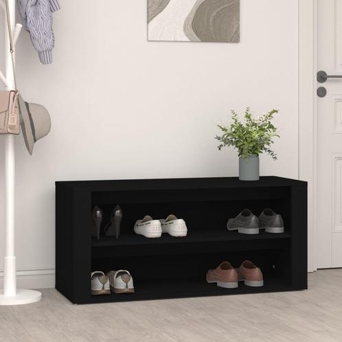 vidaXL Schoenenrek 100x35x45 cm bewerkt hout zwart, Huis en Inrichting, Kasten | Schoenenrekken, Nieuw, Verzenden