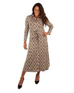 Zwart/beige chainprint travelstof jurk van By Swan, Kleding | Dames, Nieuw, Verzenden