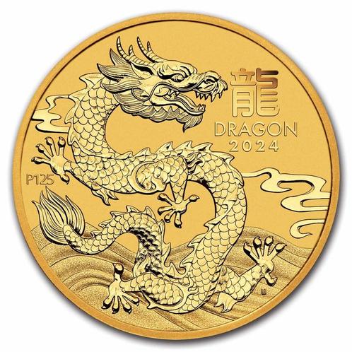 Gouden Lunar III - 1/20 oz 2024 Year of the Dragon, Postzegels en Munten, Munten | Oceanië, Losse munt, Goud, Verzenden