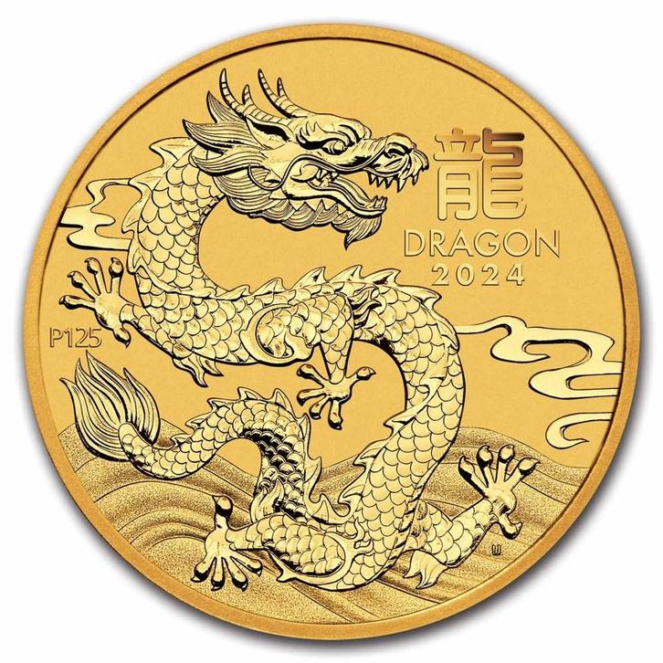 Gouden Lunar III - 1/20 oz 2024 Year of the Dragon, Postzegels en Munten, Munten | Oceanië, Losse munt, Goud, Verzenden