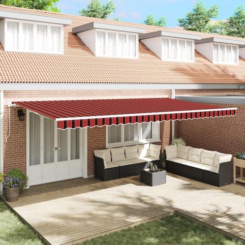 vidaXL Inklapbaar Zonnescherm Oranje en Bruin 600 x 300 cm, Tuin en Terras, Zonneschermen, Nieuw, Verzenden