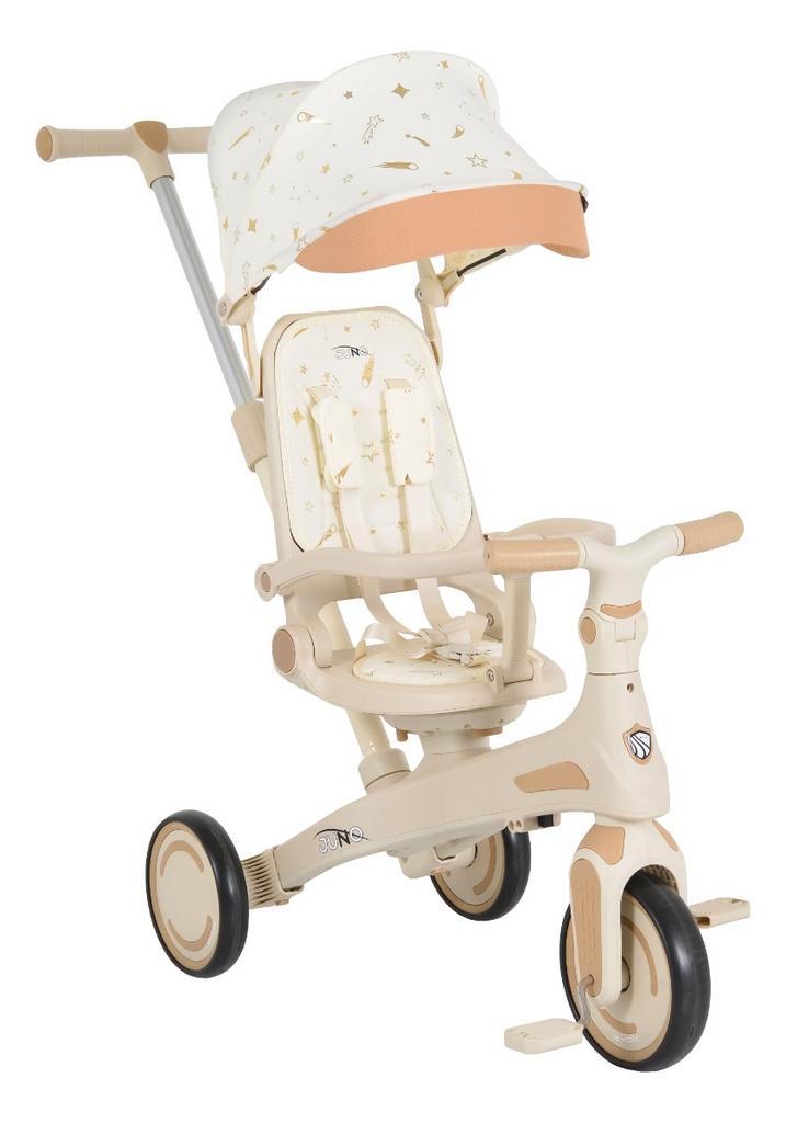 Byox Juno Beige 1-5 jaar Driewieler met Duwstang, Kinderen en Baby's, Speelgoed | Buiten | Voertuigen en Loopfietsen, Nieuw, Verzenden