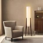 Japanse Wabi-sabi Vloerlamp – Massief Hout en Stoffen Kap, Huis en Inrichting, Lampen | Vloerlampen, Verzenden, Nieuw