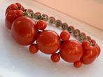 Armband Zilver Koraal - Koraal - Carbochon, Biedermeier, Sieraden, Tassen en Uiterlijk, Antieke sieraden
