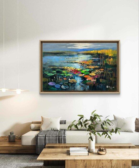 Andrzej Gudaski - By the pond XXL, Antiek en Kunst, Kunst | Schilderijen | Modern