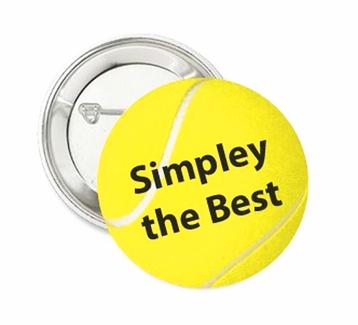 Button of (kleding)magneet Simply the Best tennis beschikbaar voor biedingen