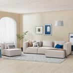 Modulaire Bank / Hoekbank Domas XL - Beige - Stoffen bekledi, Huis en Inrichting, Banken | Bankstellen, Verzenden, Nieuw