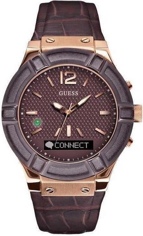 GUESS Watches Heren Horloge C0001G2 - leer - bruin - Ø 45 cm, Sport en Fitness, Hartslagmeters, Verzenden