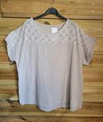 Luchtige katoen en linnen top in BEIGE kleur, met katoenen, Kleding | Dames, T-shirts, Nieuw