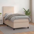 vidaXL Boxspring met matras kunstleer cappuccinokleurig, Overige materialen, 90 cm, Eenpersoons, Bruin