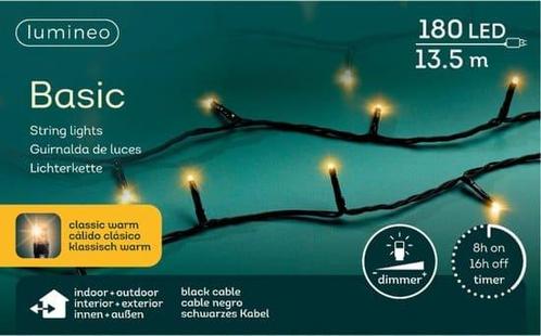 Basic rice lights 180led 13.5m classic warm | Lumineo 494335, Diversen, Kerst, Zo goed als nieuw, Ophalen of Verzenden