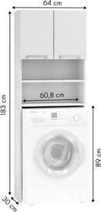 Ruimtebesparende wasmachine kast met 4 schappen - Wit, Witgoed en Apparatuur, Wasmachines, Ophalen of Verzenden, Nieuw