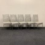 Complete set 5 stuks eetkamerstoelen van HVS, licht grijs, Huis en Inrichting, Stoelen, Vijf, Zes of meer stoelen, Grijs, Gebruikt