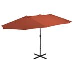 vidaXL Parasol met aluminium paal 460x270 cm terracotta, Verzenden, Nieuw, Meer dan 4 meter