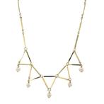 Gouden choker met parels 14 karaat, Verzenden, Zo goed als nieuw, Wit, Goud