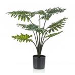 Groene Philodendron kunstplant 60 cm in zwarte pot - Overi.., Huis en Inrichting, Kamerplanten, Ophalen of Verzenden