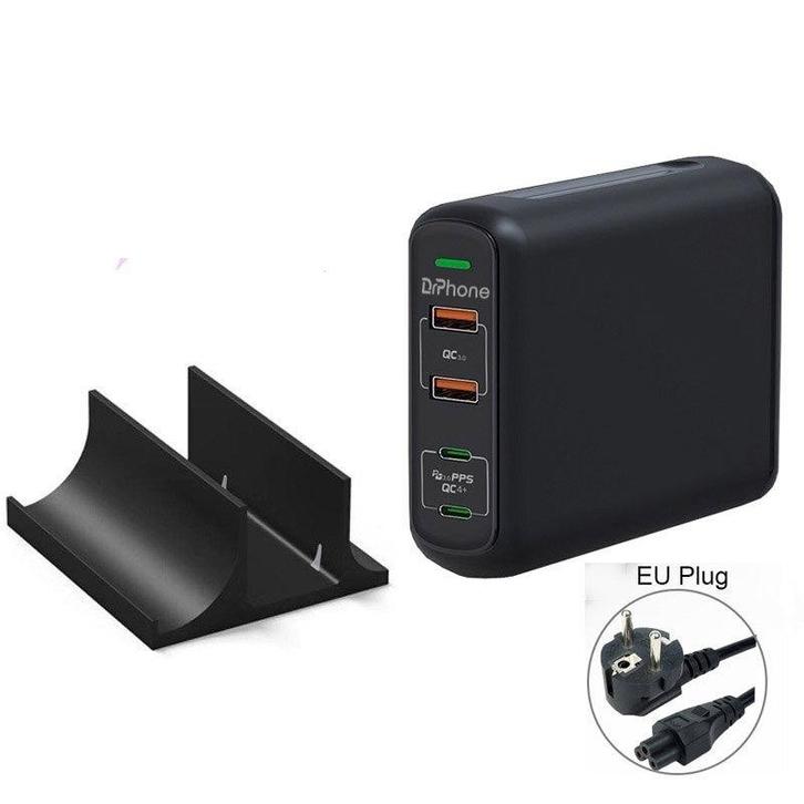 DrPhone 150W GaN Pro Multipoort Oplader - USB-hub - 4-poort, Telecommunicatie, Mobiele telefoons | Telefoon-opladers, Verzenden