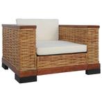 vidaXL Fauteuil met kussens natuurlijk rattan bruin, Huis en Inrichting, Fauteuils, Verzenden, Nieuw
