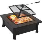 3-in-1 metalen vuurplaats 81 cm vonkbescherming grill BBQ, Verzenden, Nieuw