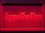 Appelbollen appel flappen neon bord lamp LED verlichting rec, Verzenden, Nieuw