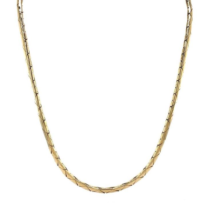 Gouden choker 43 cm 14 karaat, Sieraden, Tassen en Uiterlijk, Kettingen, Goud, Zo goed als nieuw, Goud, Verzenden