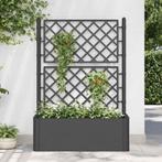 vidaXL Plantenbak hoog met latwerk en zelfbewateringssysteem, Kunststof, 100 cm of meer, Verzenden, Nieuw