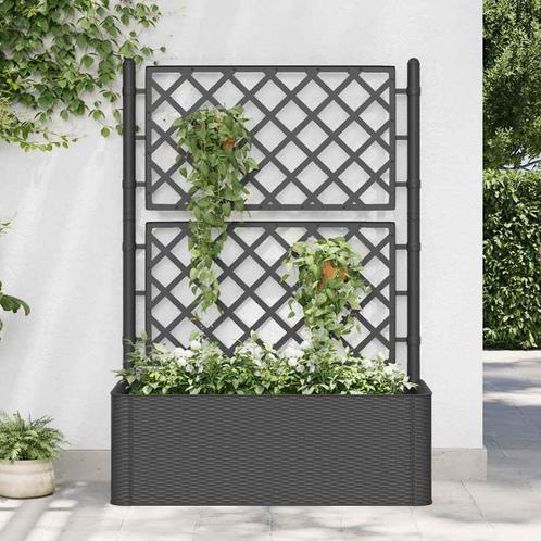 vidaXL Plantenbak hoog met latwerk en zelfbewateringssysteem, Tuin en Terras, Bloembakken en Plantenbakken, 100 cm of meer, Nieuw