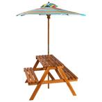 Kinderpicknicktafel met parasol 79x90x60 cm massief acaci..., Nieuw, Verzenden