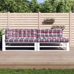 vidaXL Palletkussens 5 st ruitpatroon stof rood, Huis en Inrichting, Woonaccessoires | Kussens, Verzenden, Nieuw
