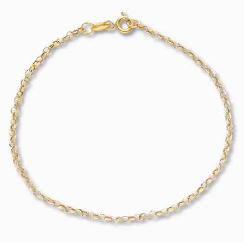 Gouden Jasseron Schakelarmband 14K, Sieraden, Tassen en Uiterlijk, Armbanden, Goud, Nieuw, Goud, Verzenden