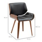 Set Van 2 Vintage Eetkamerstoelen, Hout, Stoffen Bekleding,, Verzenden, Nieuw