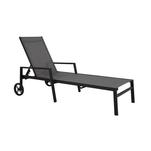 *WOONWINKEL* Brafab Leone Zonnebed Zwart Aluminium, Tuin en Terras, Tuinsets en Loungesets, Nieuw, Verzenden