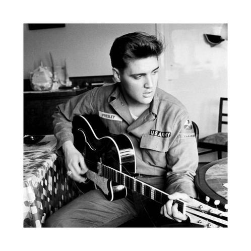 Kunstdruk Elvis Presley US Army 40x40cm, Huis en Inrichting, Woonaccessoires | Schilderijen, Tekeningen en Foto's, Nieuw, Verzenden