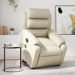 vidaXL Sta-op-massagestoel elektrisch kunstleer crèmekleurig, Huis en Inrichting, Fauteuils, Verzenden, Nieuw