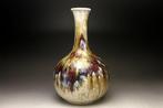 Vaas - Shigaraki Ware Dripped-Glaze Sansai ‘Tsuru-kubi’ vaas