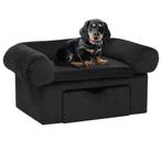 vidaXL Hondenbank met lade 75x50x38 cm pluche zwart, Dieren en Toebehoren, Honden-accessoires, Verzenden, Nieuw