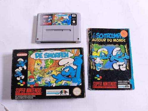 SNES - De Smurfen - Boxed CIB (D-grading), Spelcomputers en Games, Games | Nintendo Super NES, Ophalen of Verzenden