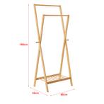 [en.casa] Bamboe kledingrek Keitele met kapstok 60x42x150 cm, Verzenden, Nieuw