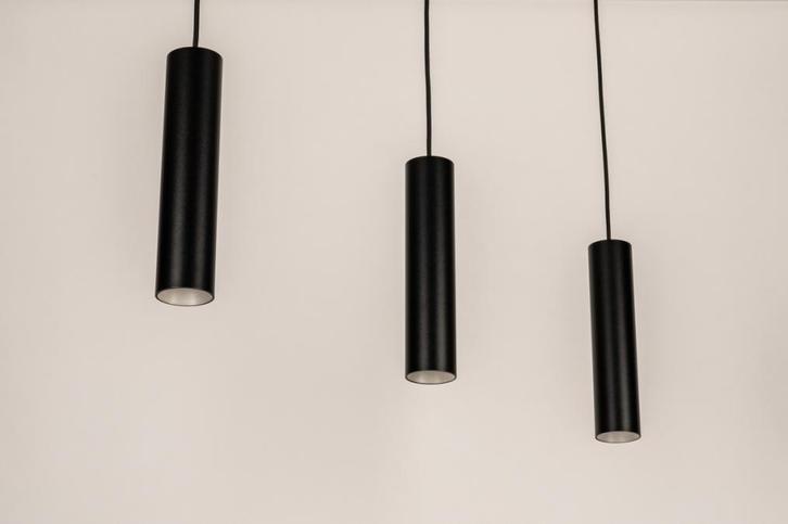 Rietveld Hanglampen - Zwart - Metaal, Aluminium, Huis en Inrichting, Lampen | Hanglampen, Verzenden