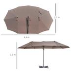 TRUUSK Dubbele Parasol, Verkeerslichtparasol, Dubbele Paraso, Tuin en Terras, Parasols, Verzenden, Nieuw