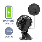 Bureauventilator met Clip - Viento Clip Zwart - USB-oplaa..., Huis en Inrichting, Ophalen of Verzenden, Nieuw