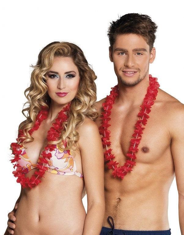 Rode Hawaii Slinger, Kleding | Dames, Carnavalskleding en Feestkleding, Verzenden